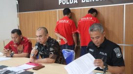 Wadir Resnarkoba Polda Bengkulu saat menggelar menggelar konferensi pers, Jumat, 24 November 2023.