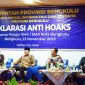 Deklarasi anti hoax yang diselengarakan Dinas Komunikasi, Informatika dan Statistik Provinsi Bengkulu, Kamis 23 November 2023 di Hotel Raffles Bengkulu. (Foto: AB) 